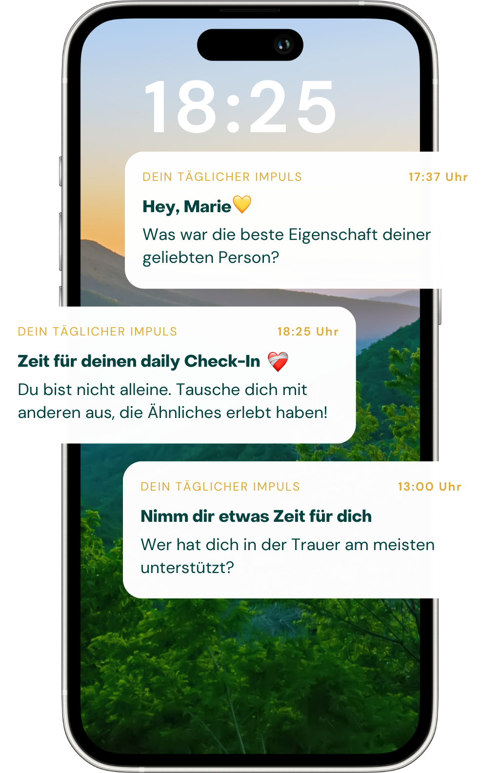 Tägliche Impulse der grievy-App als Halt in der Trauer